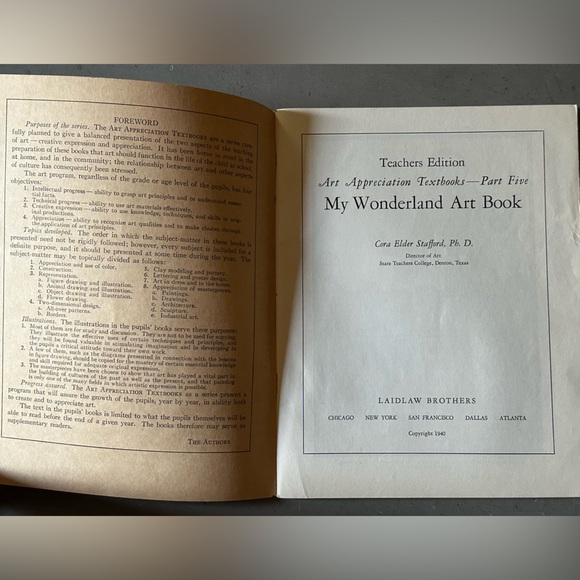 Antique 1940 Alice in Wonderland Art Appreciation Textbook Teachers Addition - Picture 10 of 11